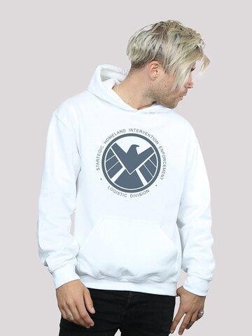F4NT4STIC Sweatshirt 'Marvel Avengers Agent Of Shield Logistics Division' in White: front