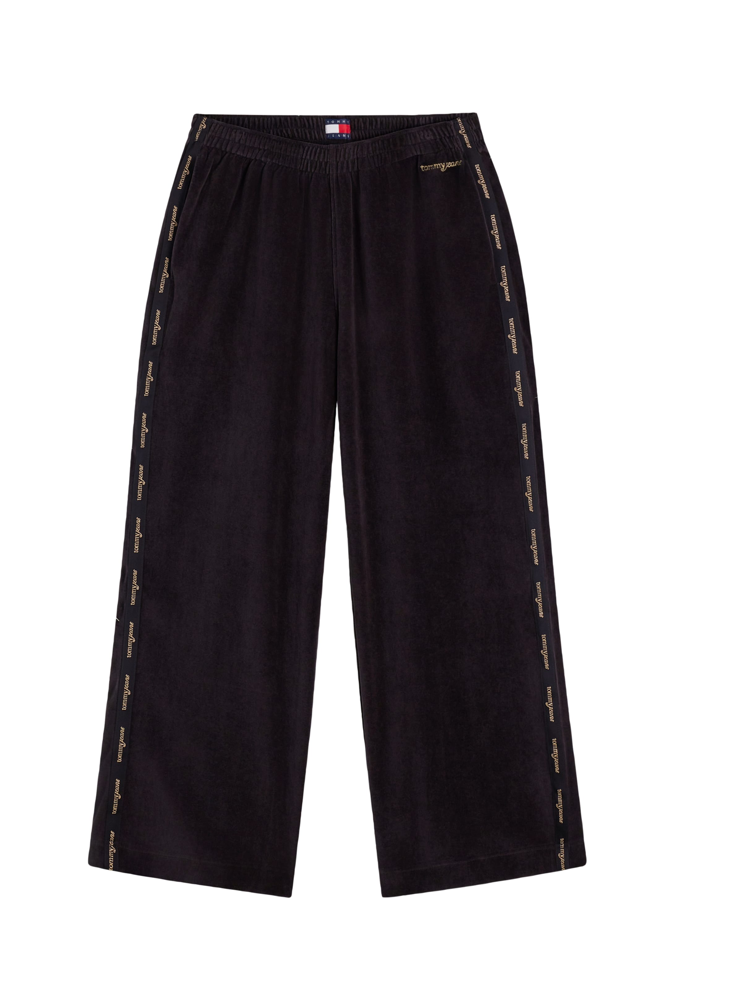 Wide Leg Pantalon Tommy Jeans en noir : devant