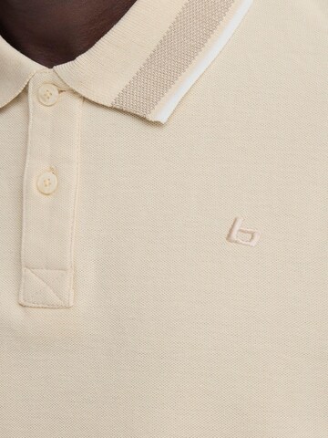 BLEND Pique Poloshirt mit Kontraststreifen in Beige