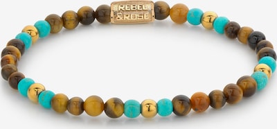 Rebel & Rose Armband in türkis / braun / gold, Produktansicht