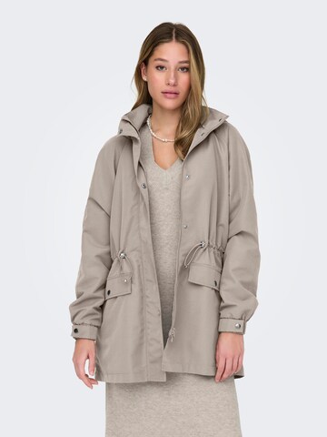 JDY Between-Seasons Parka 'NEW HAZEL' in Grey: front