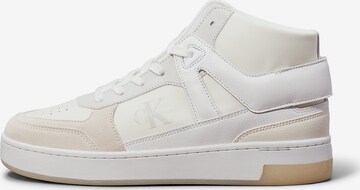 Calvin Klein Jeans High-Top Sneakers in Beige: front