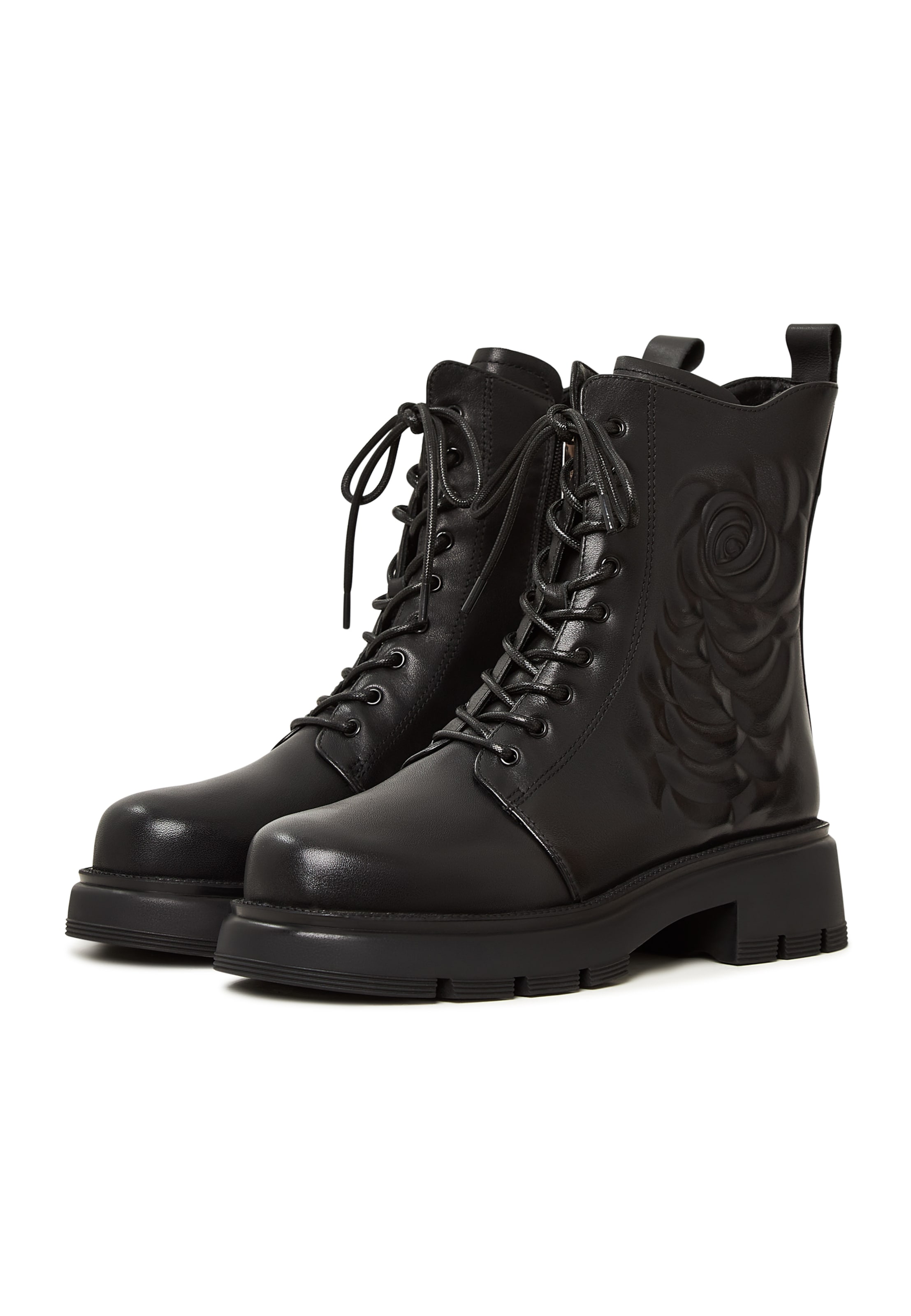 CESARE GASPARI Schnürstiefelette in Schwarz