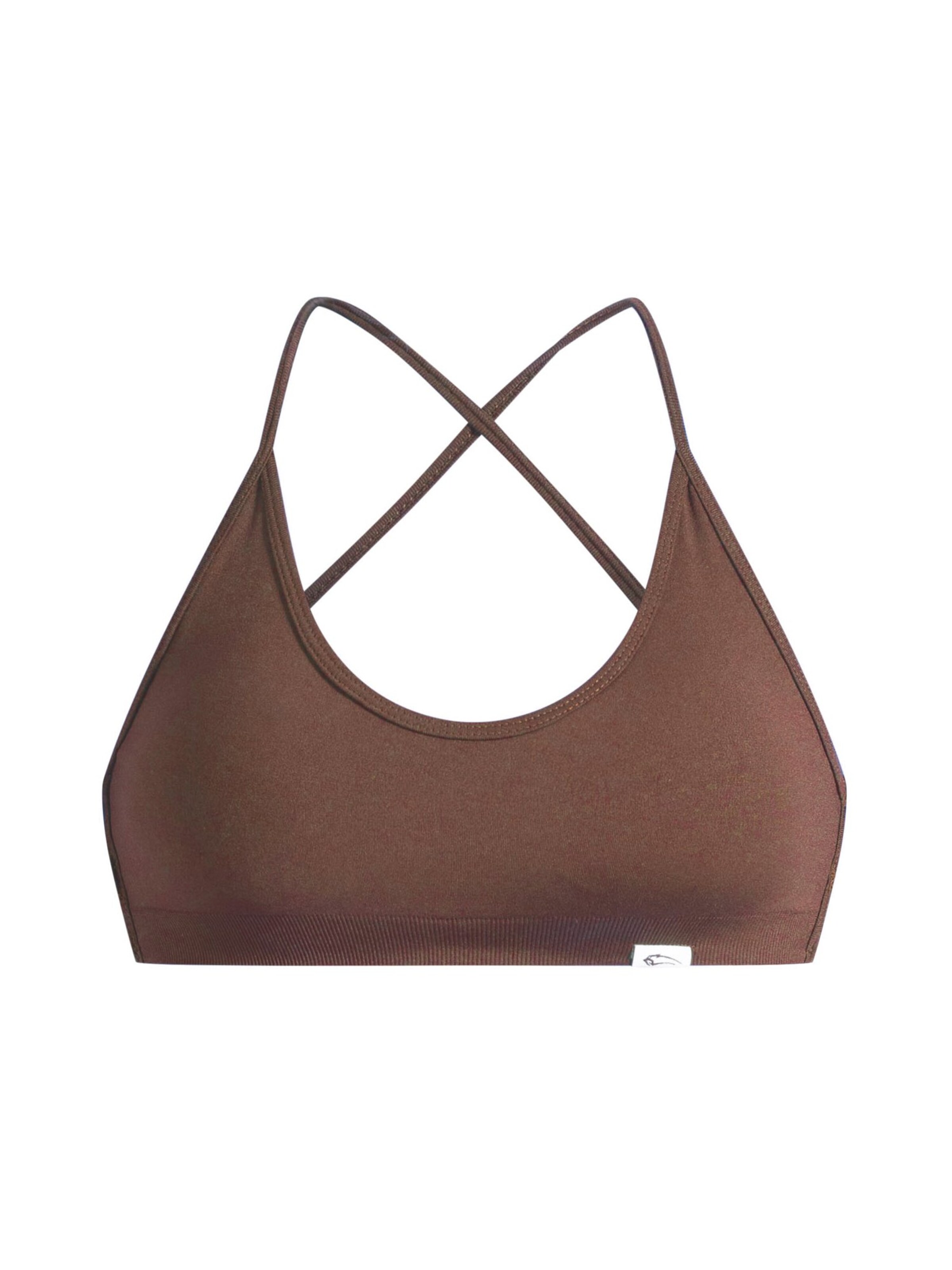 Smilodox Bustier Sport bh 'Sena' in Bruin: voorkant