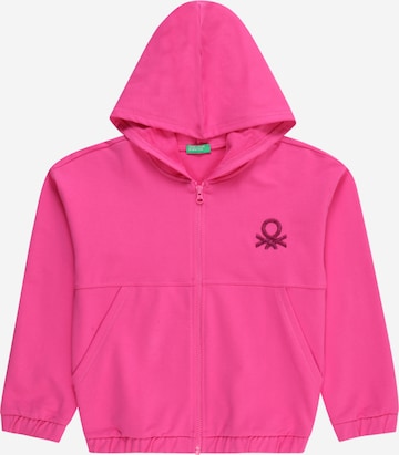 UNITED COLORS OF BENETTON - Sudadera con cremallera en rosa: frente