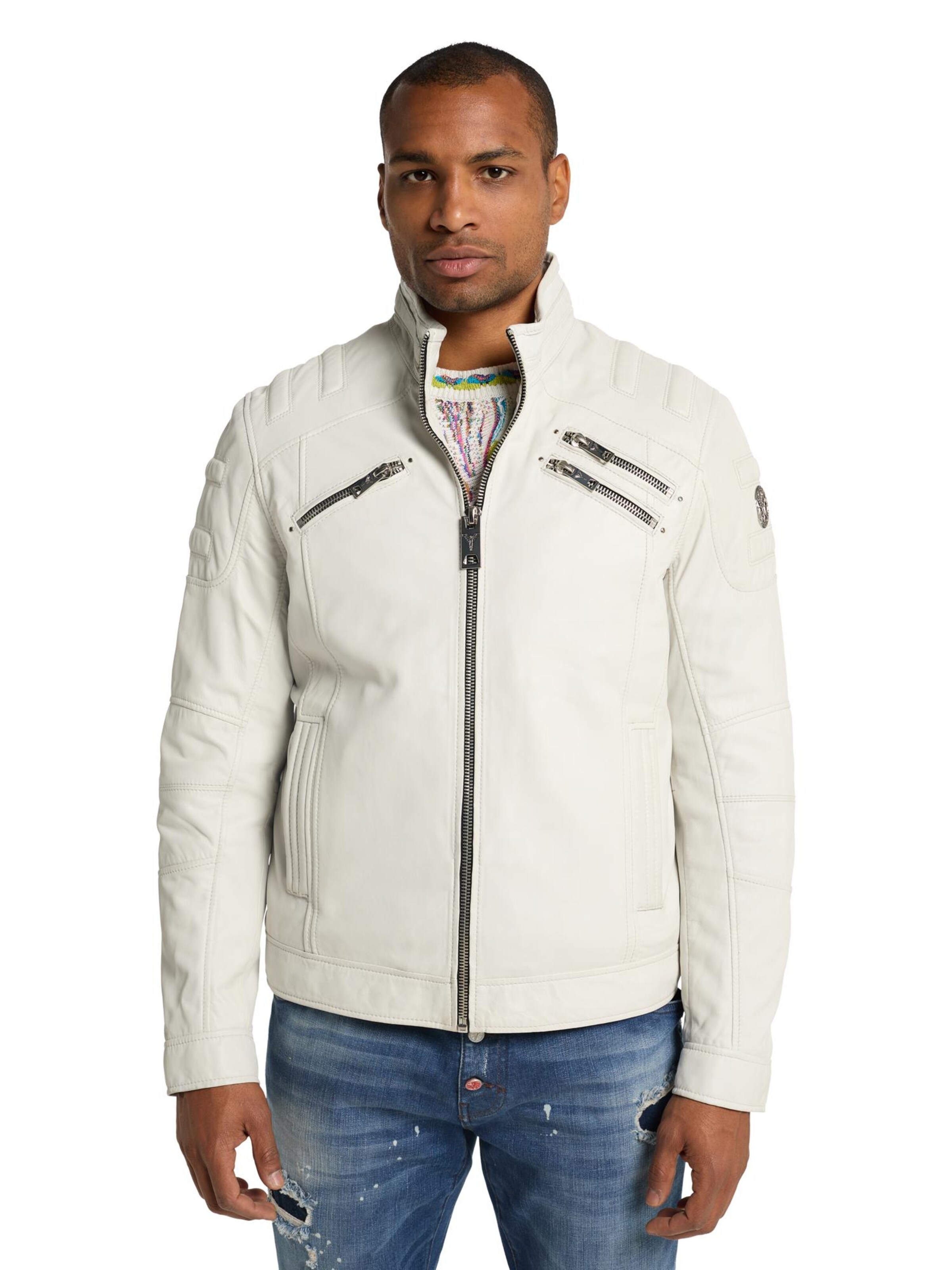 Carlo Colucci Jacke ' Joker ' in Weiß: Vorderseite