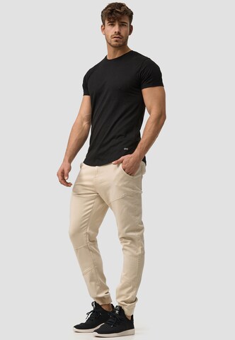 INDICODE JEANS Tapered Broek 'Zannes' in Beige