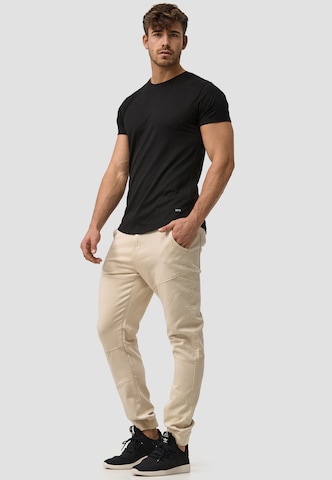 INDICODE JEANS Tapered Pants 'Zannes' in Beige