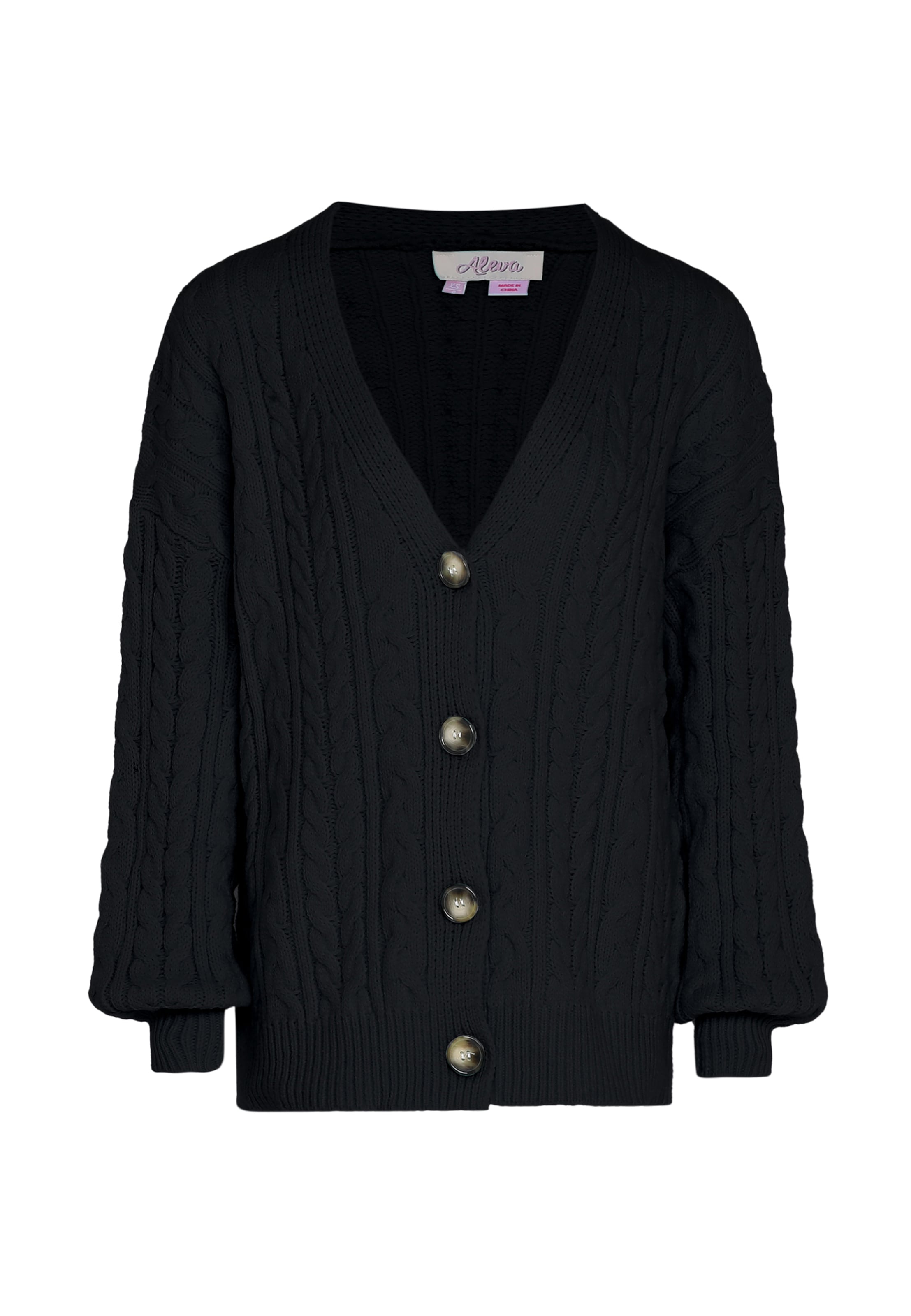 aleva Knit cardigan in Black: front
