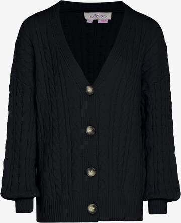 aleva Knit Cardigan in Black: front