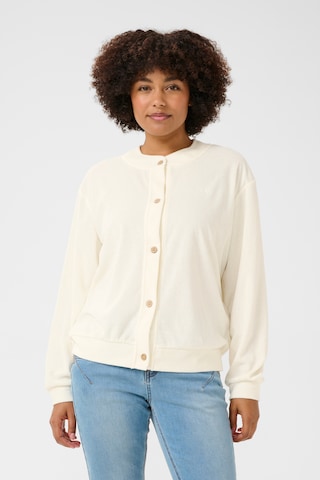 Veste de survêtement Cream en blanc : devant
