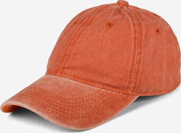 styleBREAKER Cap 'Vintage Cap in washed Optik' in Orange: Vorderseite