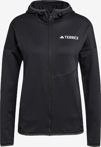 ADIDAS TERREX Athletic Fleece Jacket 'Xperior' in Black: front