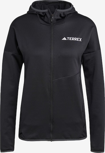ADIDAS TERREX Funktionsfleecejacke 'Xperior' in schwarz / weiß, Produktansicht