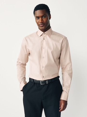 Next Slim Fit Hemd in Braun: Vorderseite