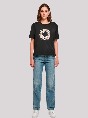 F4NT4STIC Shirt 'Rosa Blumenkranz' in Zwart
