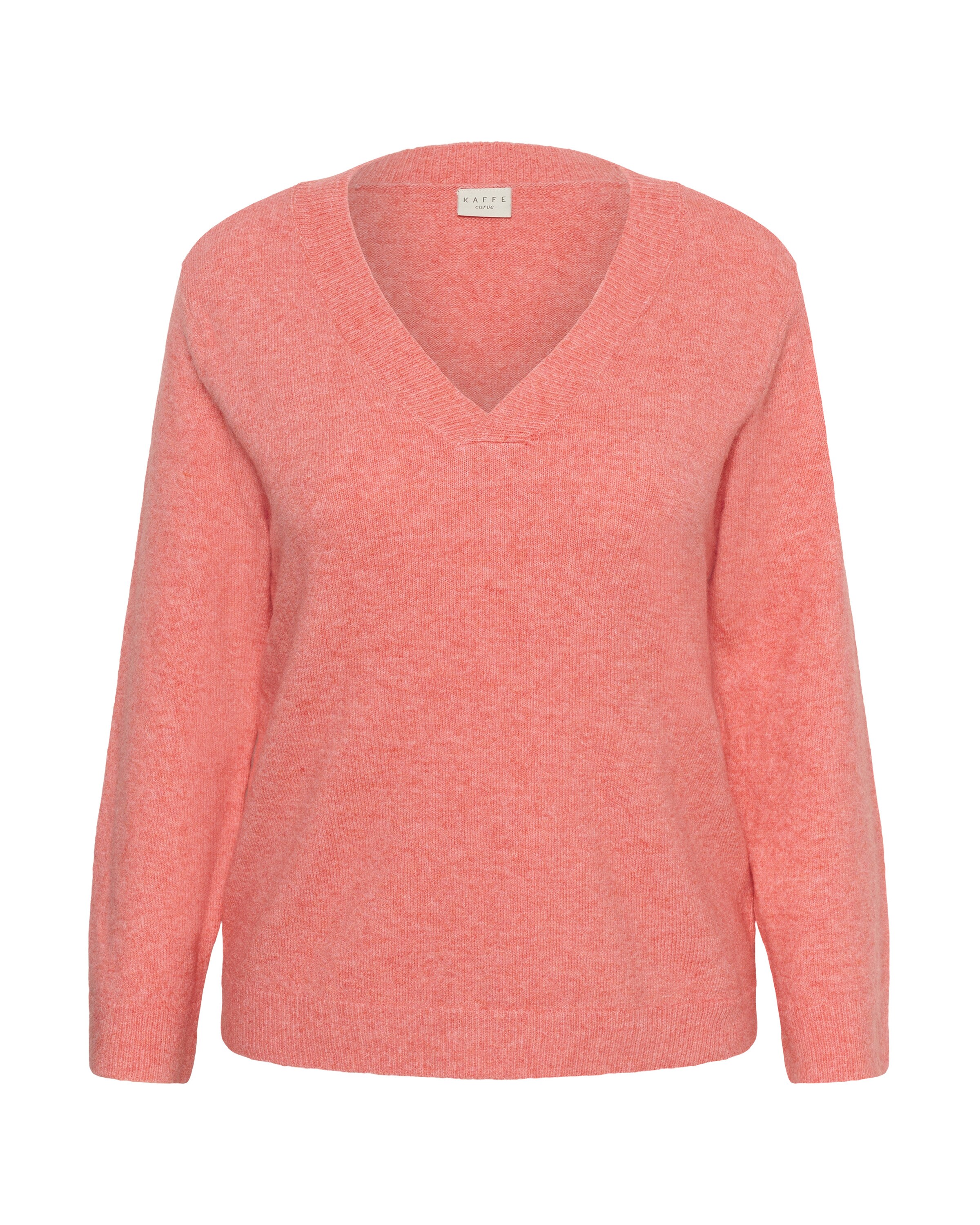 KAFFE CURVE Pullover 'Jilanda' i 5XL-6XL i koral, Produktvisning