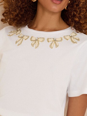 Maglietta di love & roses in bianco