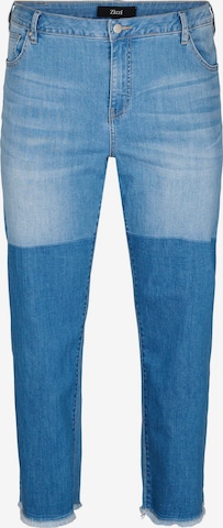 Zizzi Jeans 'STRAIGHT', värv sinine: eest vaates