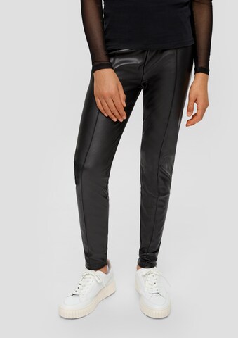 s.Oliver - Slimfit Leggings en negro: frente