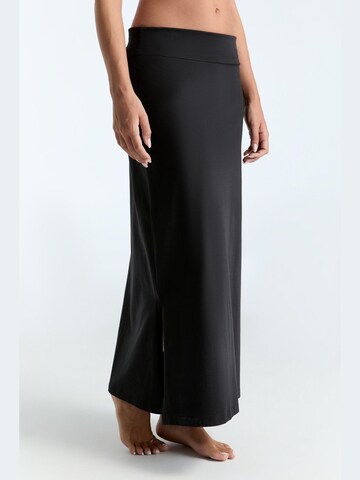 Leela COTTON Skirt 'Damen Bio-Baumwoll-Maxirock mit Schlitzen' in Black