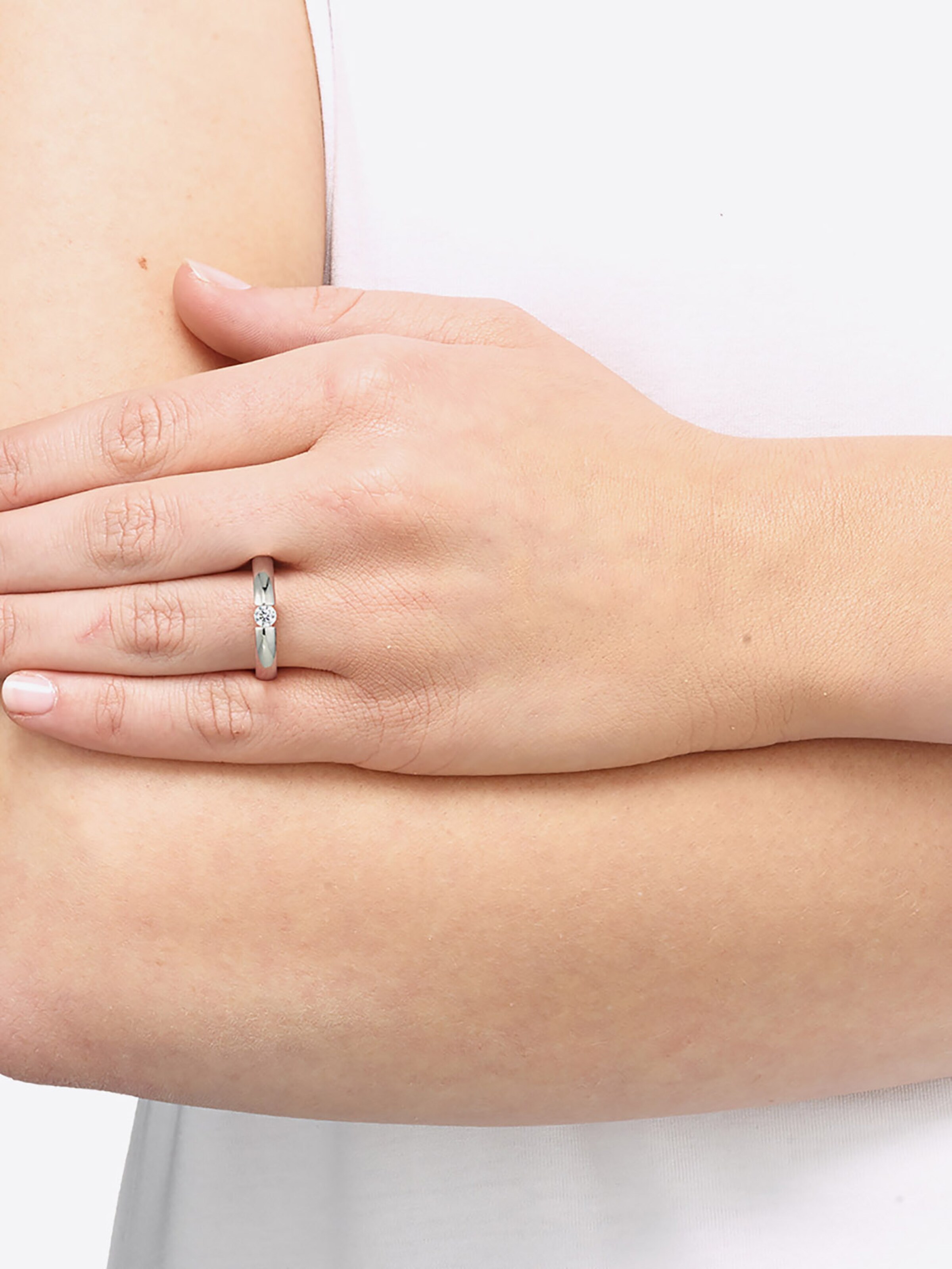 Heideman Damenring in Weiß: Vorderseite