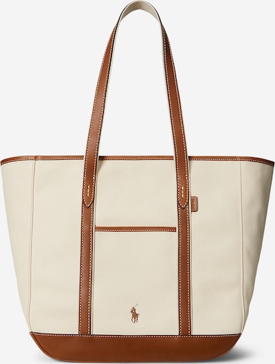 Polo Ralph Lauren Shopper torba u ecru/prljavo bijela / konjak, Pregled proizvoda