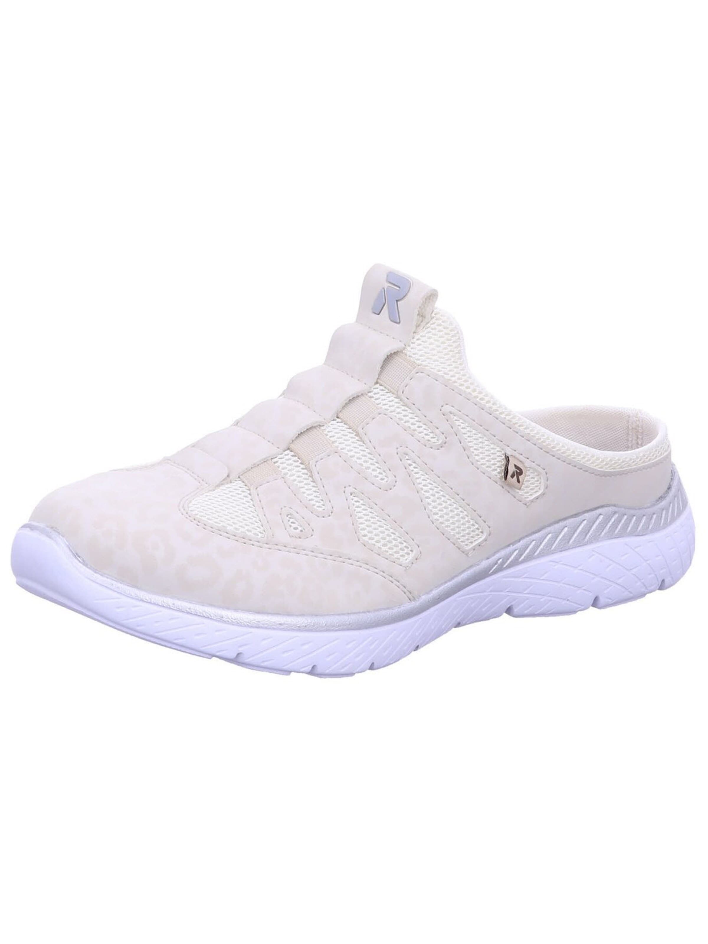 Scarpa slip-on 'Pantolette Damen M5095 60 Kunststoff (Synthetik) in beige' di Rieker in beige: frontale