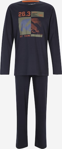 TOM TAILOR Long Pajamas in Blue: front