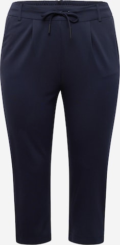 ONLY Carmakoma Regular Pleat-Front Pants 'Goldtrash Classic' in Blue: front