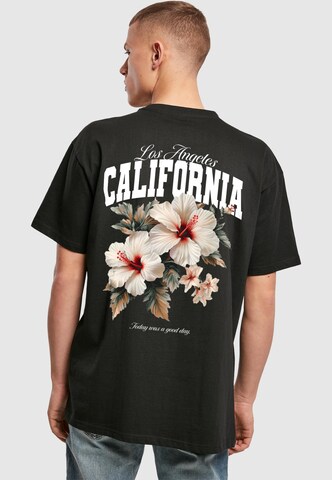 Maglietta 'California Hibiskus' di Mister Tee in nero: frontale