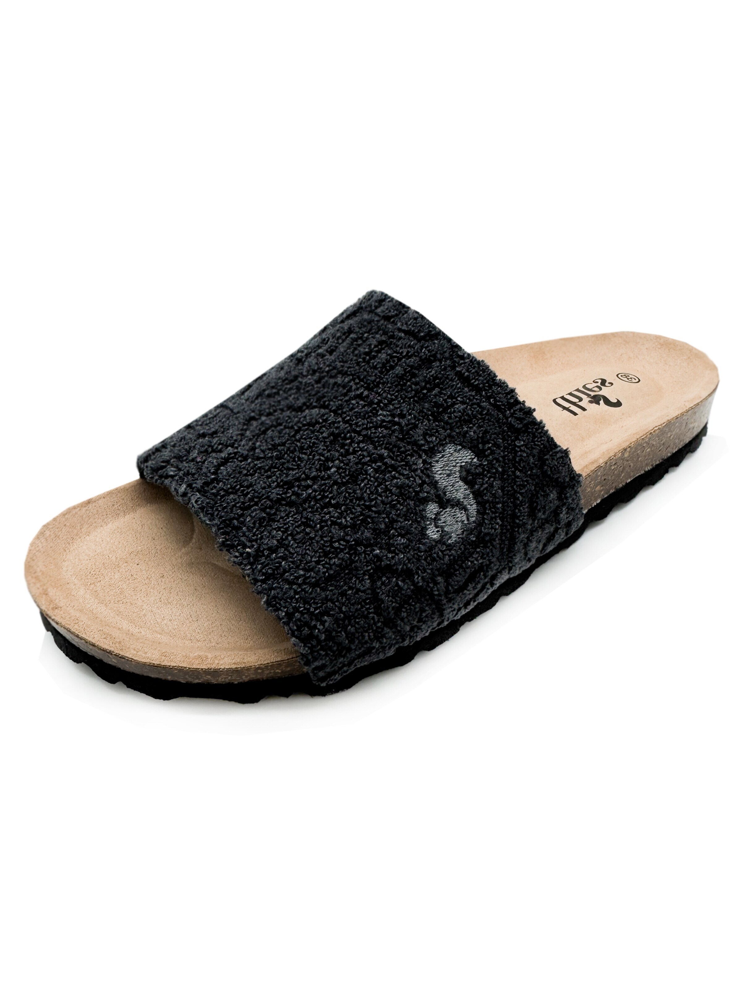 thies Mules 'thies 1856 ® Eco Terry Slide' in Grey: front