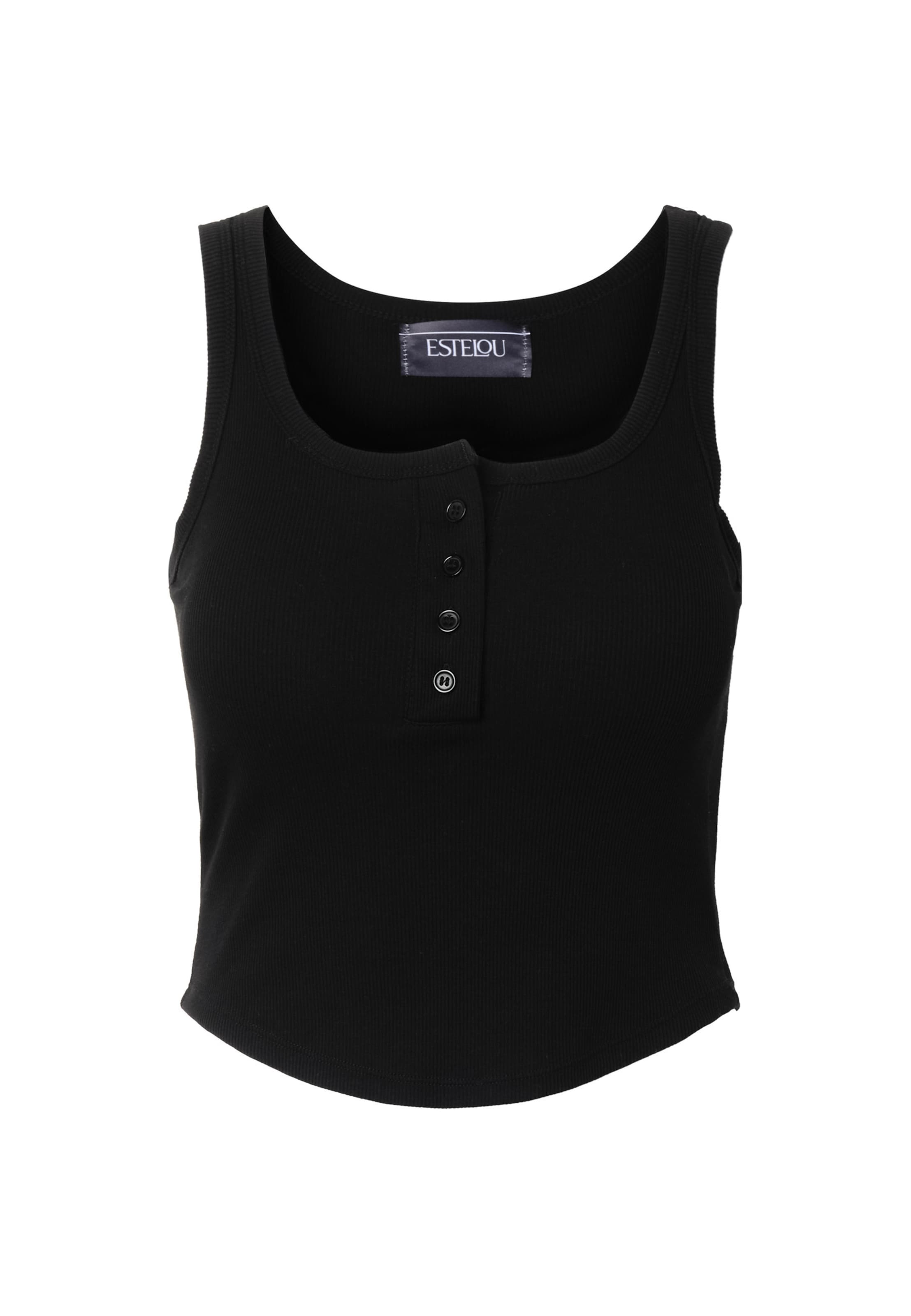 Estelou Top in Schwarz: Vorderseite