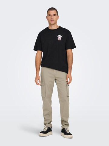 Regular Pantalon cargo 'Next' Only & Sons en beige