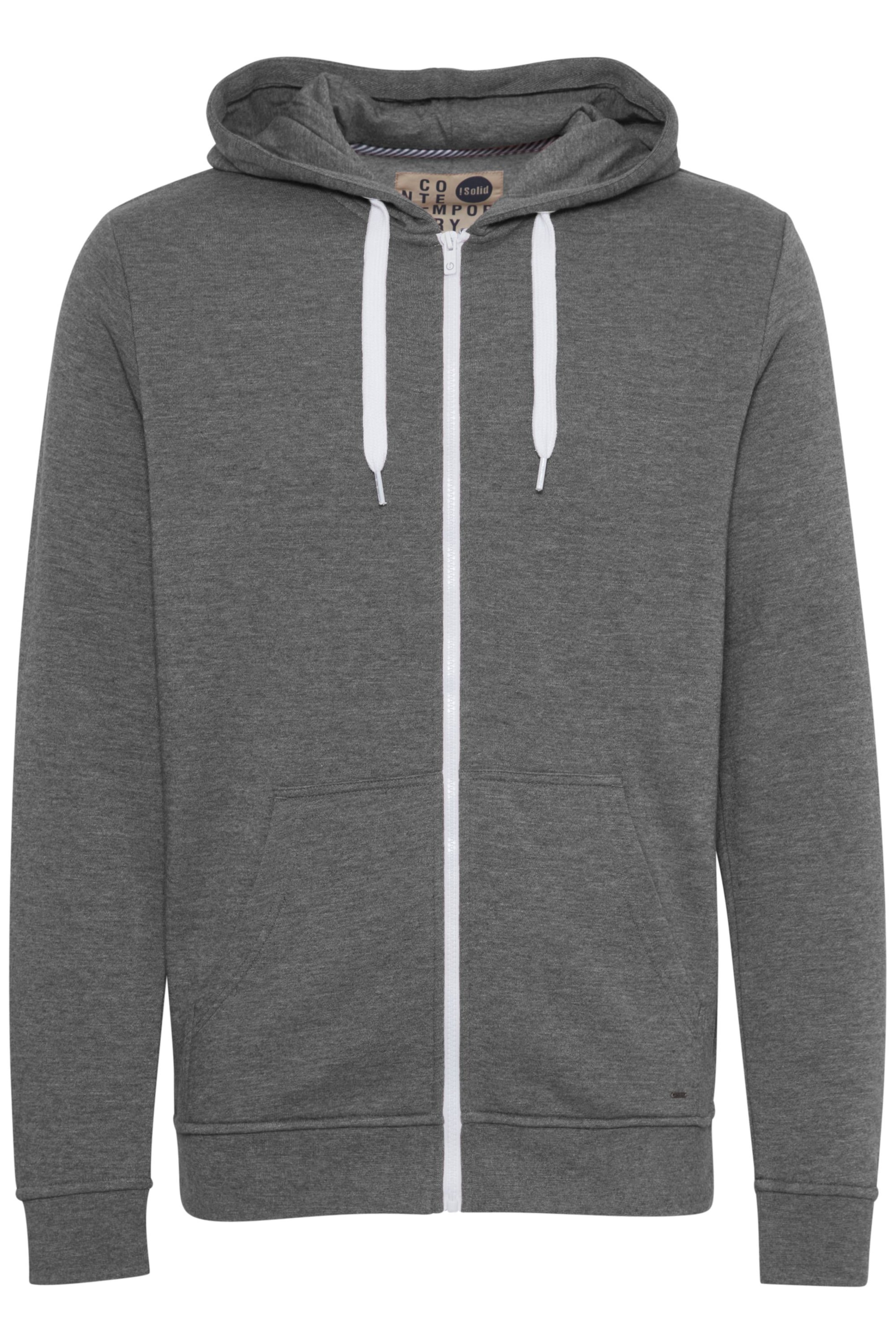 !Solid Sweatjacke 'Olli' in Grau: Vorderseite