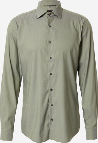 Coupe slim Chemise ETERNA en vert : devant