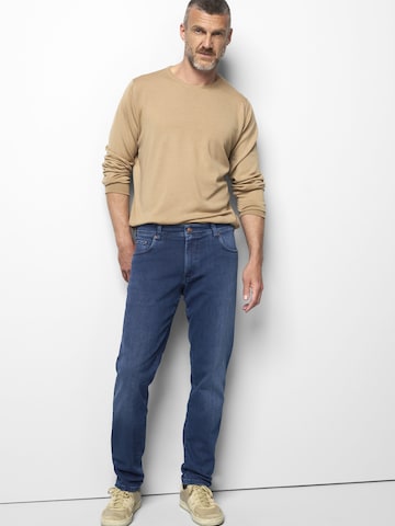 MEYER Loosefit Chinohose 'M5 Five 9-6294', Thermo in Blau