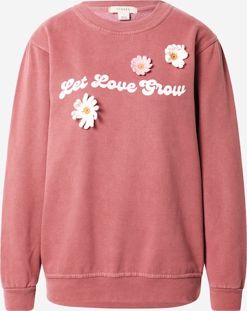 Oasis Sweatshirt 'Let Love Grow' in Roze: voorkant