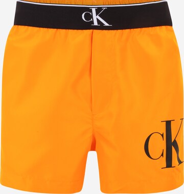 Shorts de bain Calvin Klein Swimwear en orange : devant