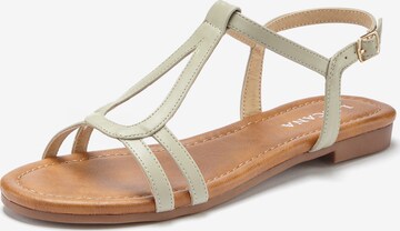 LASCANA Sandalen met riem in Grijs: voorkant