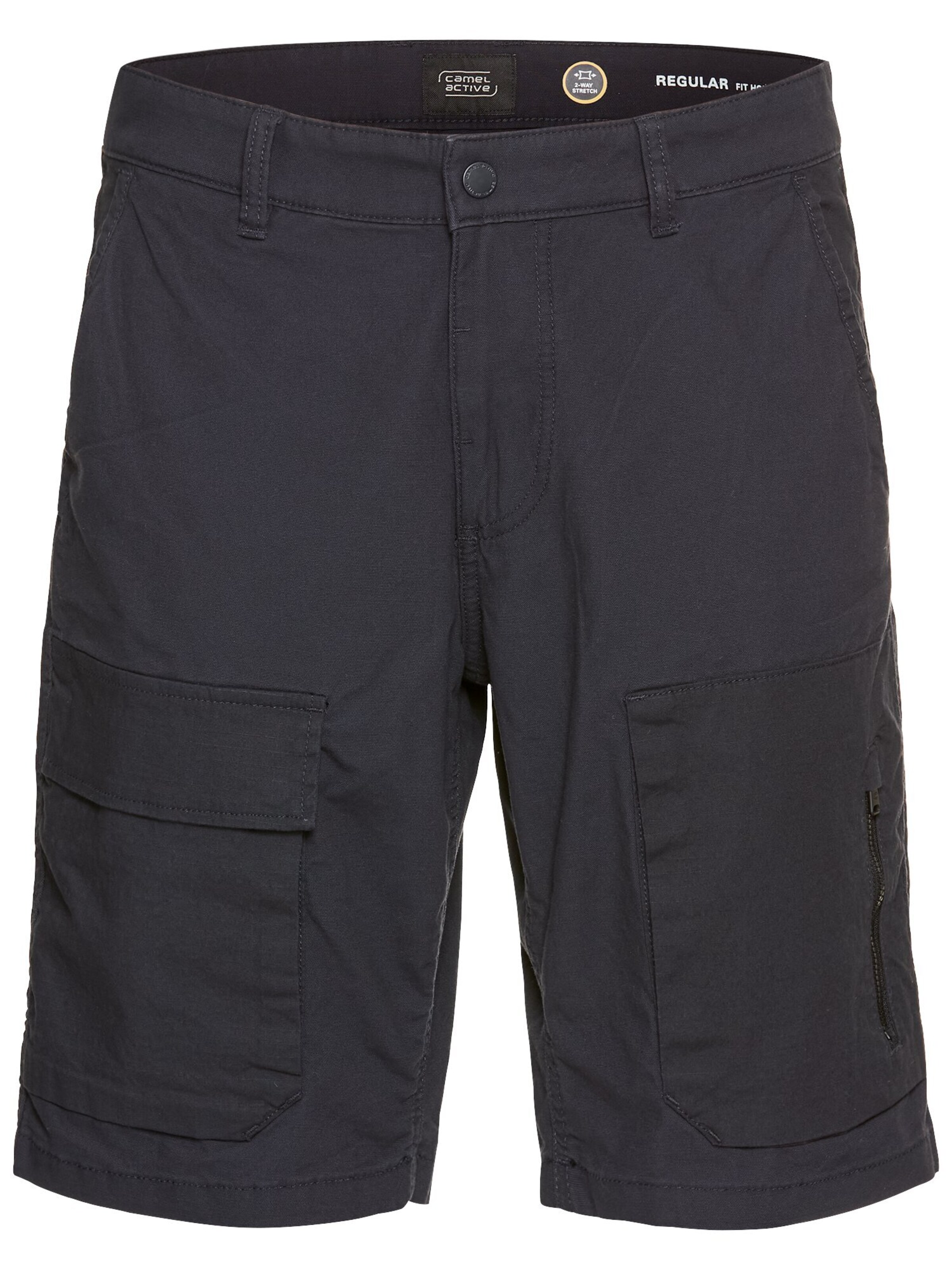 CAMEL ACTIVE Cargo Shorts mit Ripstop-Kontrast in Blau: Vorderseite