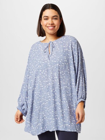 ONLY Carmakoma Blouse 'PHILINA' in Blauw: voorkant