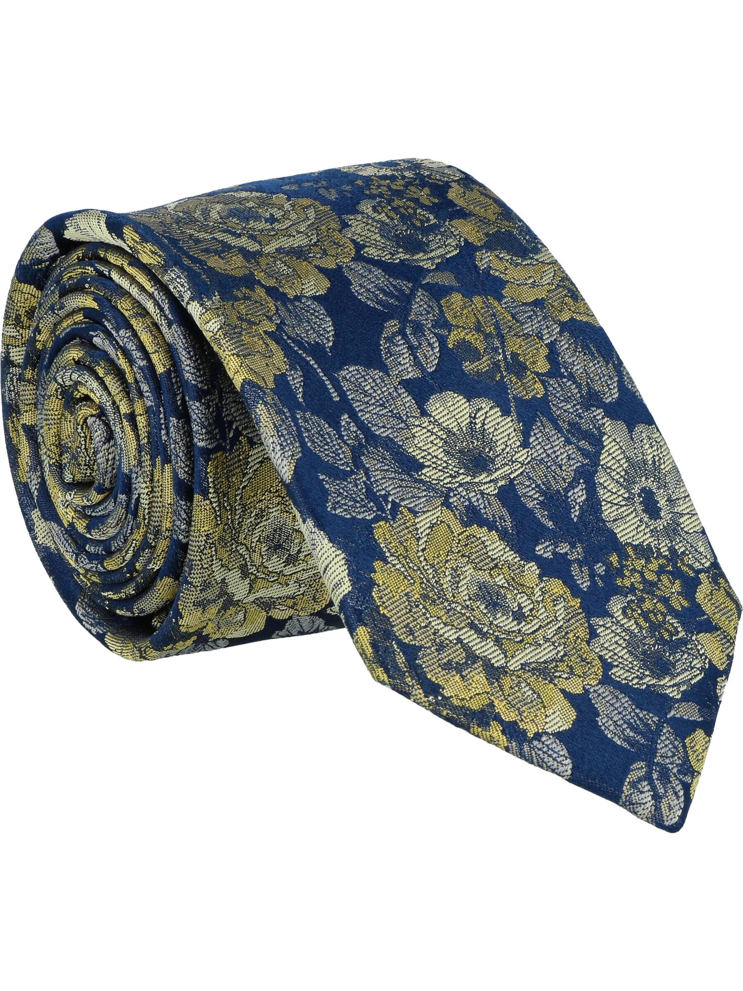 WILLEN Tie 'Millefleur Marine' in Yellow: front