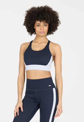 Athlecia Low Support Sport-BH 'Aspasia' in Blau: Vorderseite