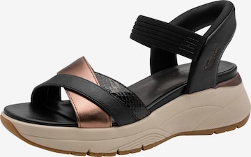 Sandales Tamaris en noir : devant
