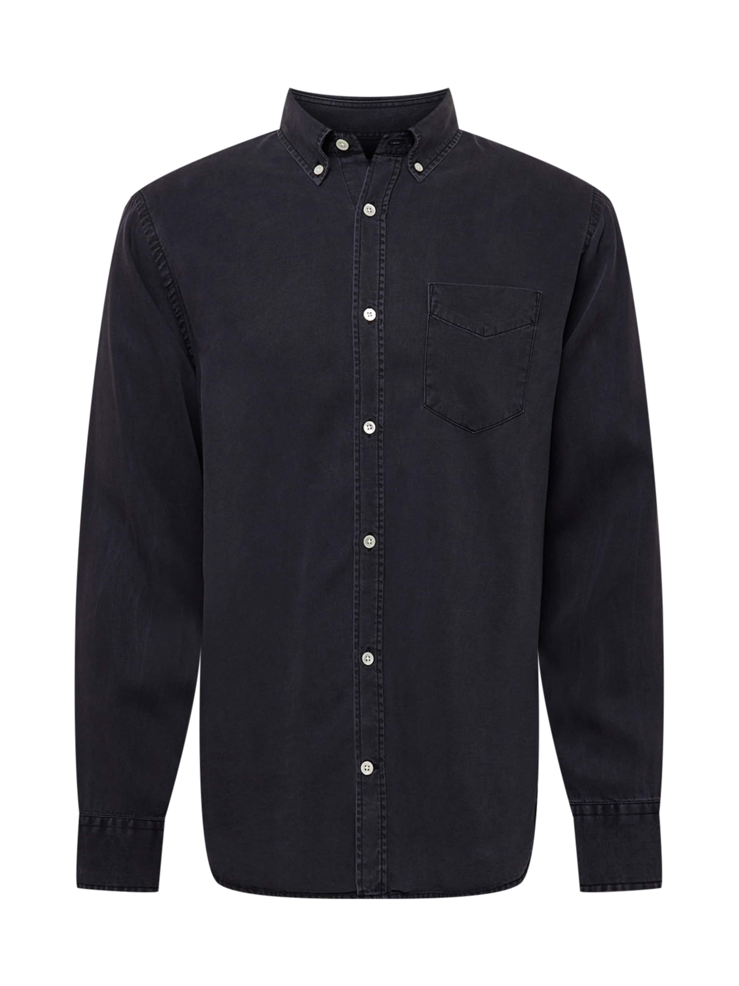 NN07 Comfort fit Button Up Shirt 'Levon' in Black: front