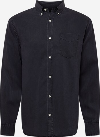 NN07 Comfort fit Button Up Shirt 'Levon' in Black: front