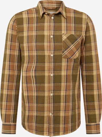 KnowledgeCotton Apparel Comfort fit Overhemd in Bruin: voorkant