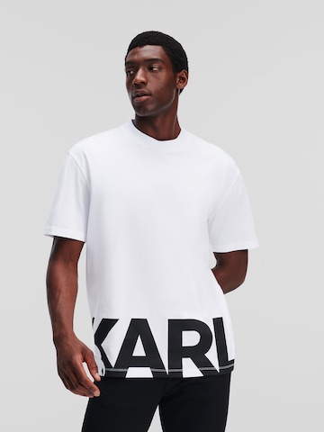 balta Karl Lagerfeld Marškinėliai: priekis