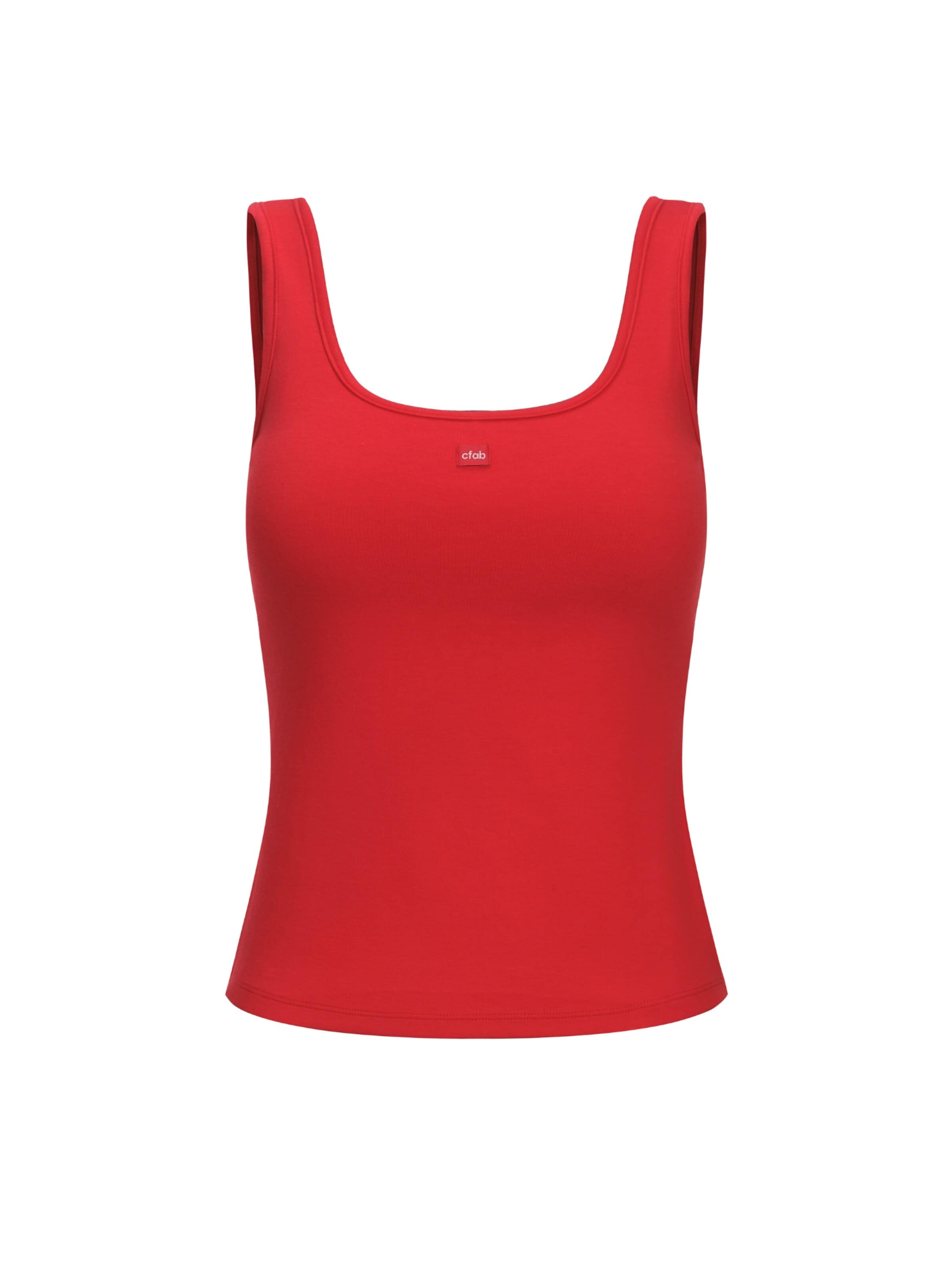 Top 'Cotton Tank with Built-In Wireless Bra' di cfab (formerly creamy fabrics) in rosso: frontale